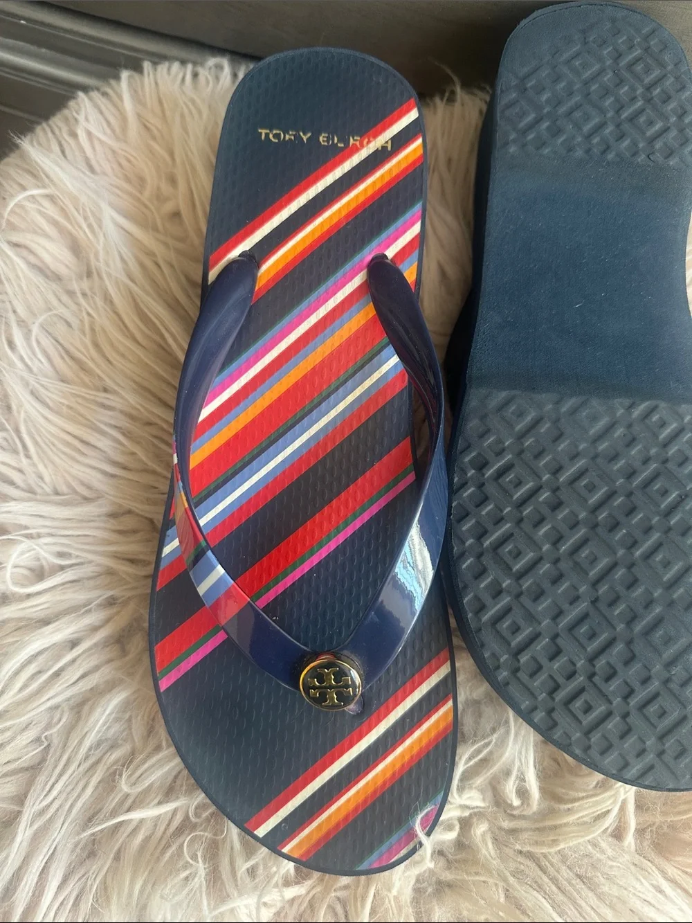 Tory Burch glossy navy